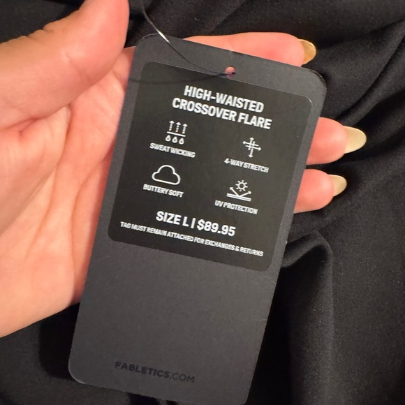 Fabletics Oasis PureLuxe High-Waisted Crossover Flare Sz large black - Picture 5 of 5